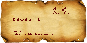 Kabdebo Ida névjegykártya