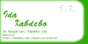 ida kabdebo business card